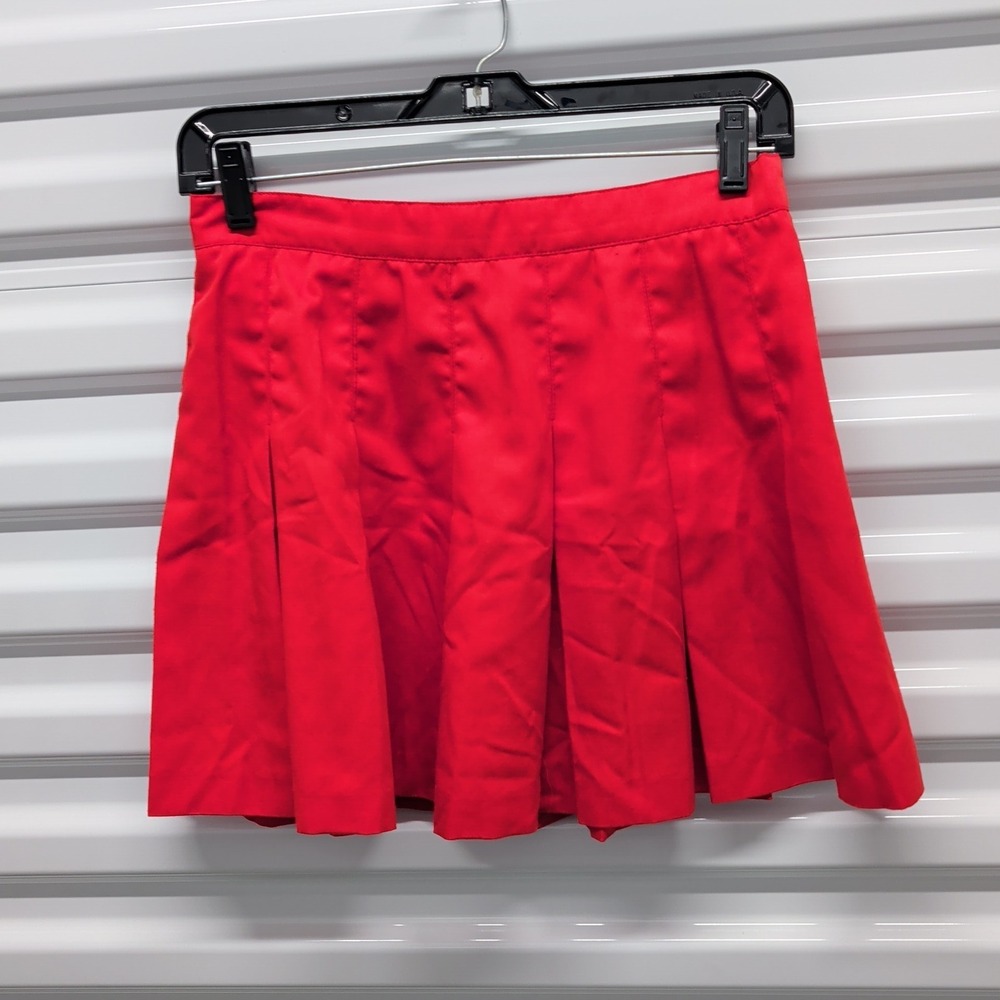 Darlyn Designs Vintage Red Pleated Mini Skirt Size‎ 10 Womens Preppy Made in USA